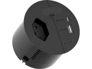 Bachmann Steckdose Loop in Charge A/C 22W, 2m - Schwarz