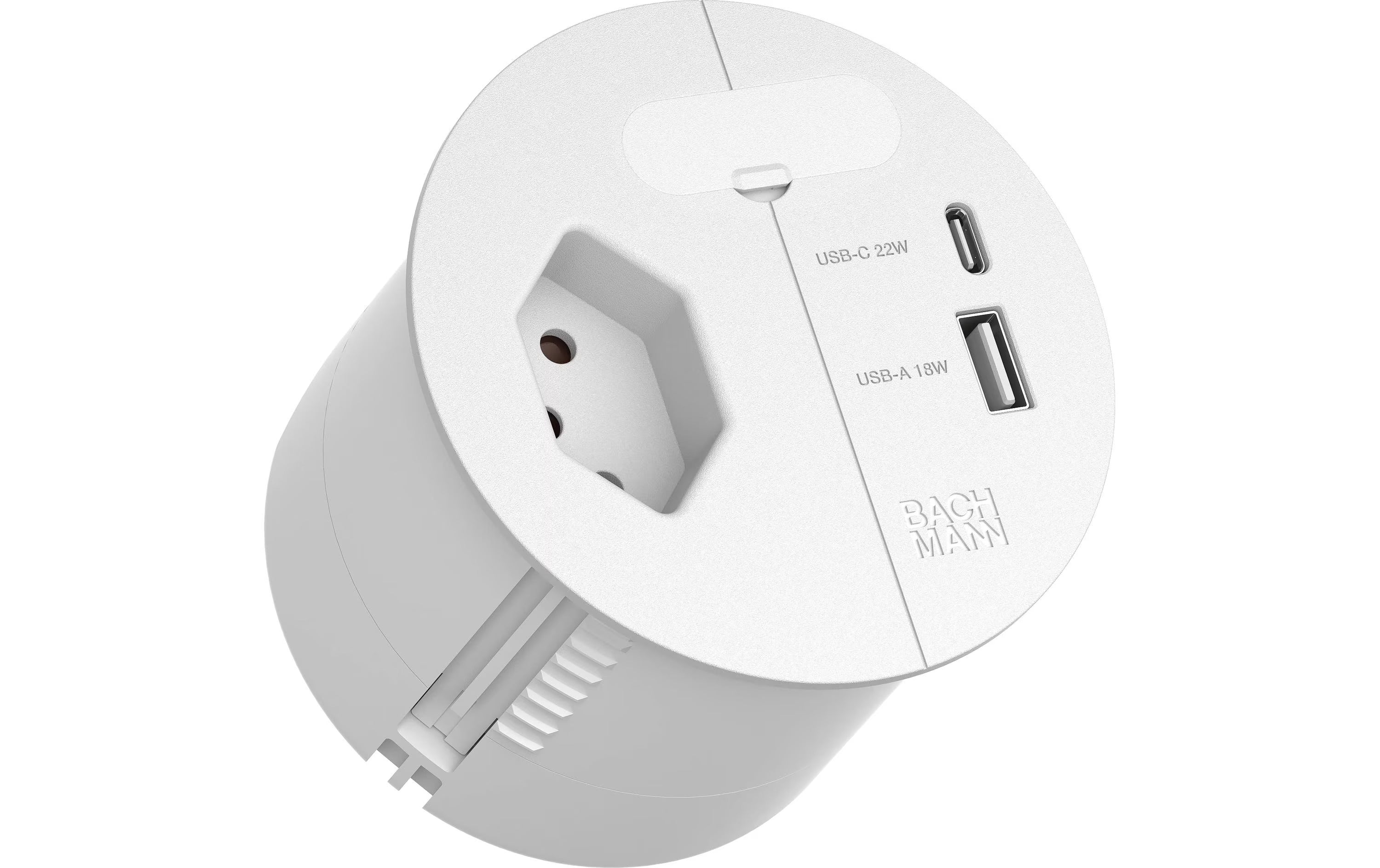 Bachmann Steckdose Loop in Charge A/C 22W, 2m - Weiss