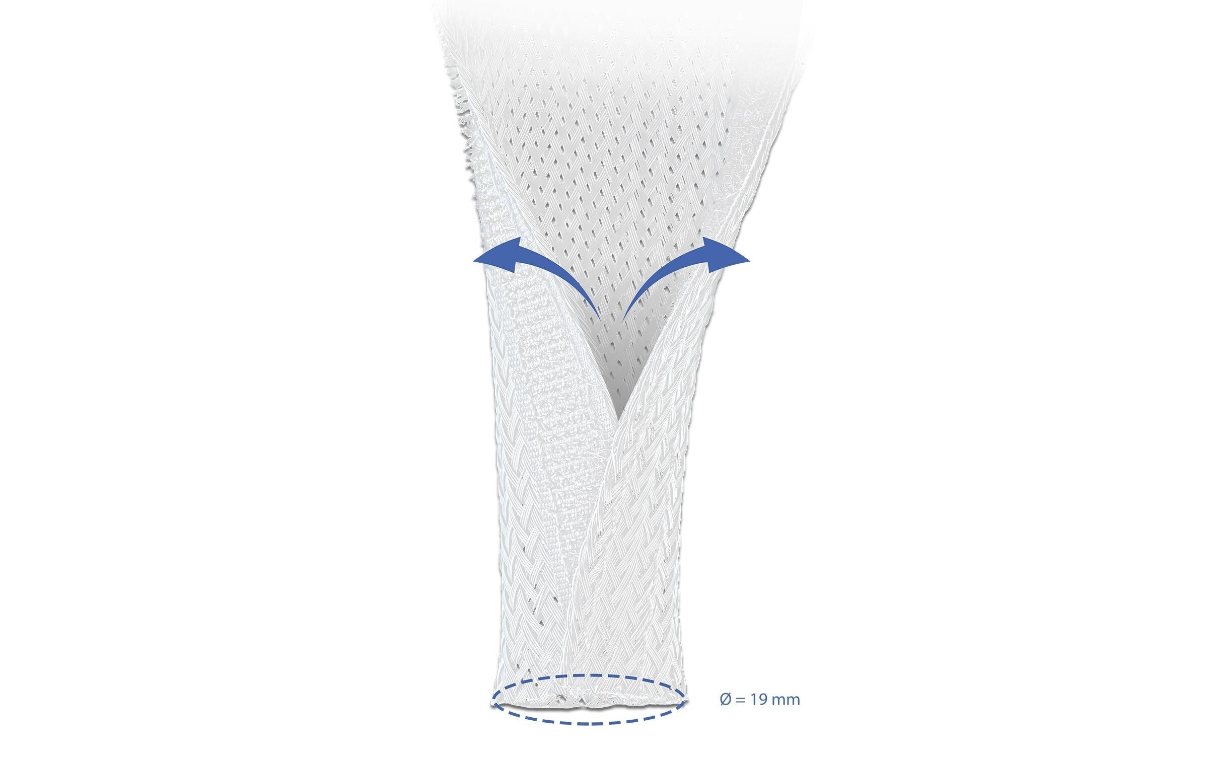 Delock Kabelschlauch Klettverschluss, 2m x 32 mm Weiss