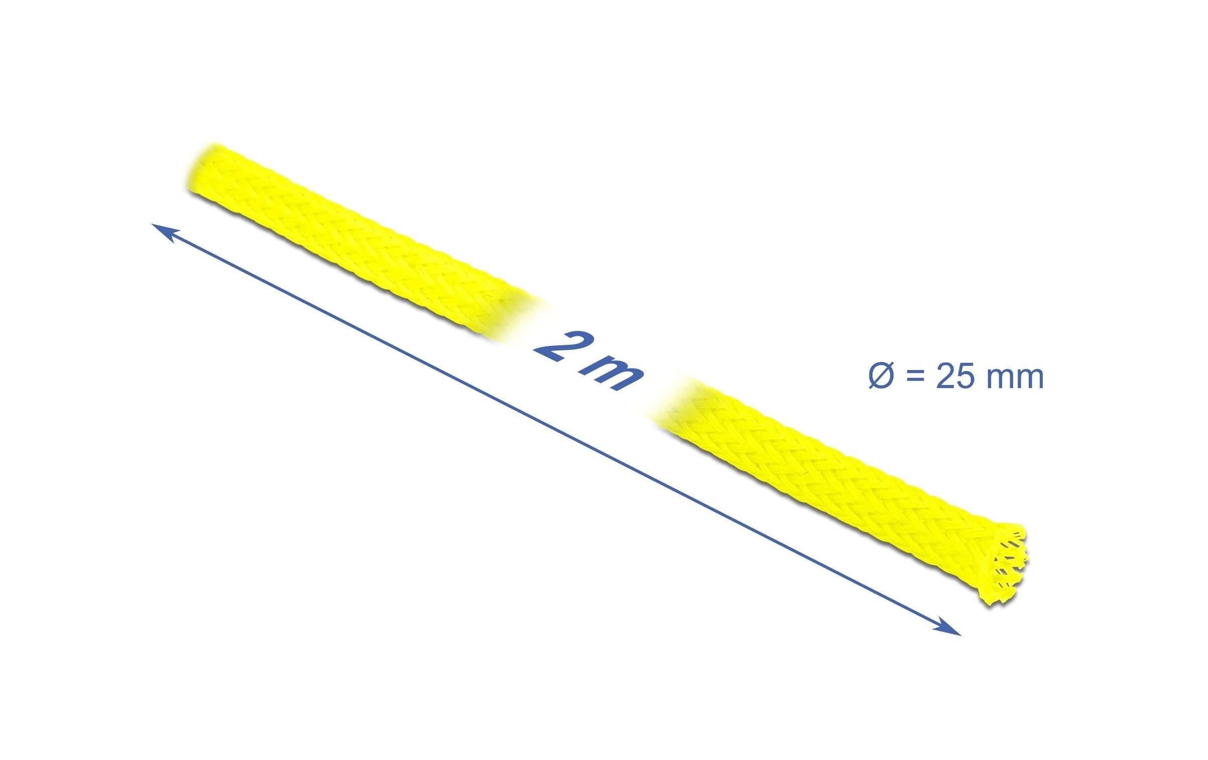 Delock Kabelschlauch dehnbar, 2m x 25 mm Gelb