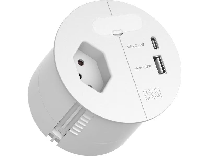 Bachmann Steckdose Loop in Charge A/C 22W, 2m - Weiss