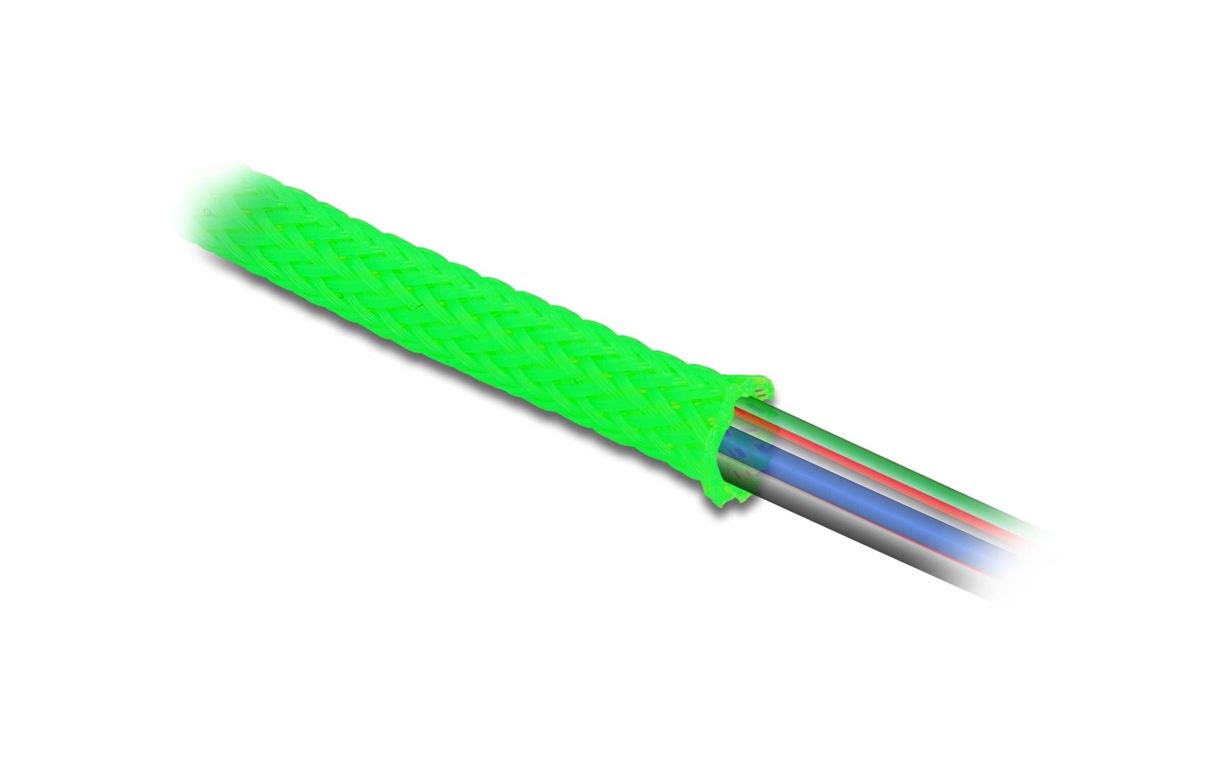 Delock Kabelschlauch dehnbar, 2m x 25 mm Grün