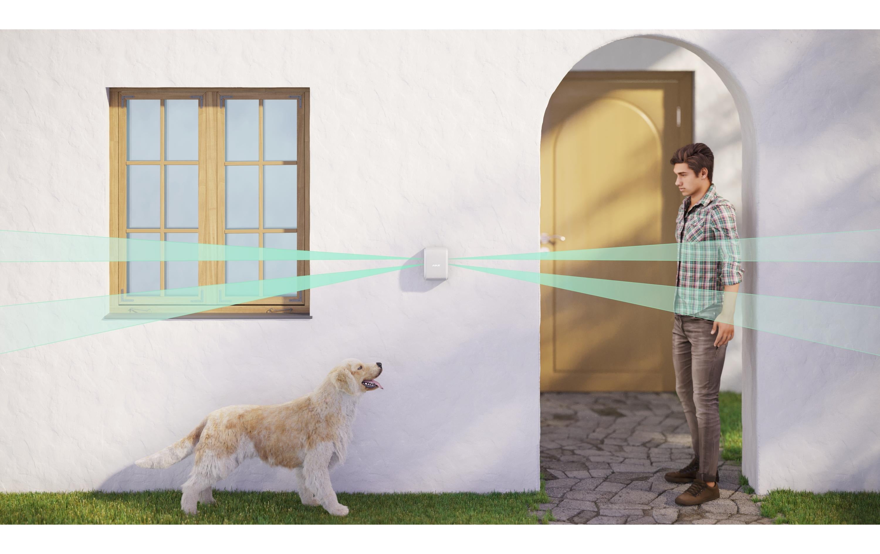 AJAX Baseline DualCurtain Outdoor Jeweller Weiss