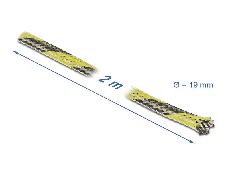Delock Kabelschlauch dehnbar, 2m x 19 mm Gelb Schwarz