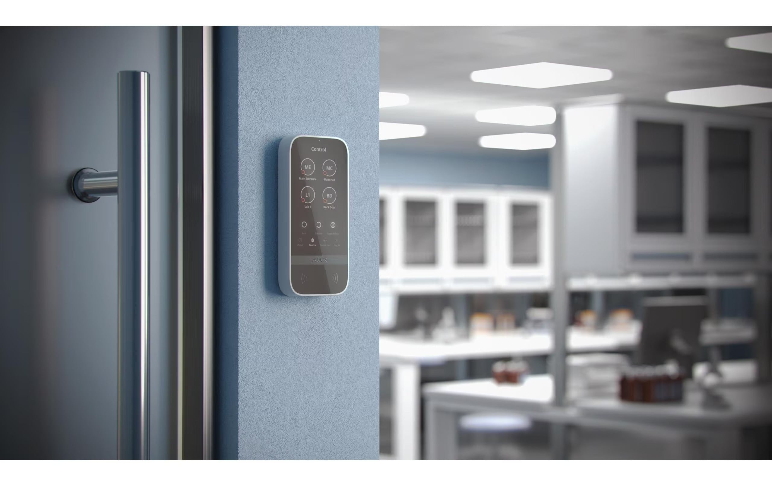 AJAX LCD-Bedienteil Baseline KeyPad TouchScreen Jeweller Weiss