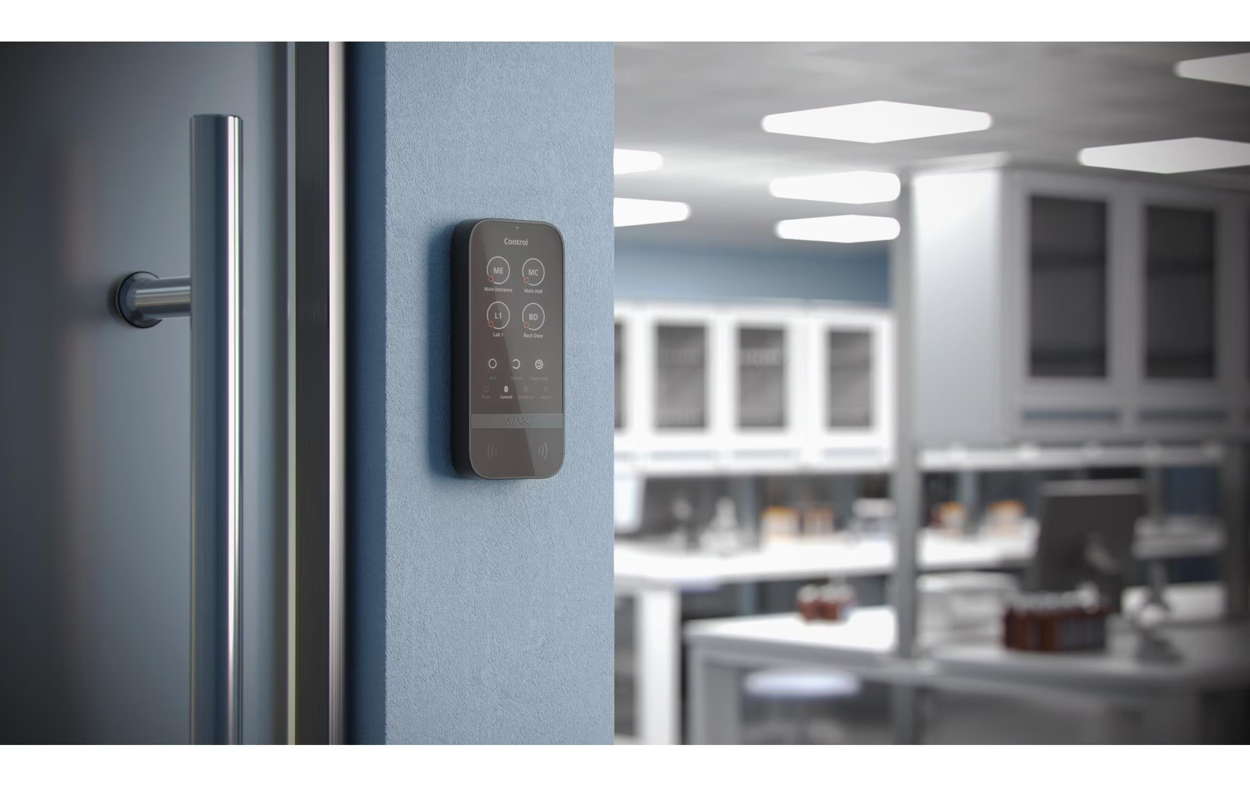 AJAX LCD-Bedienteil Baseline KeyPad TouchScreen Jeweller Schwarz