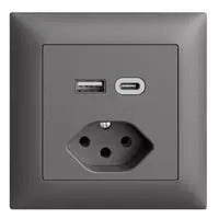 Bachmann Steckdose Loop in Charge A/C 22W, 2m - Schwarz